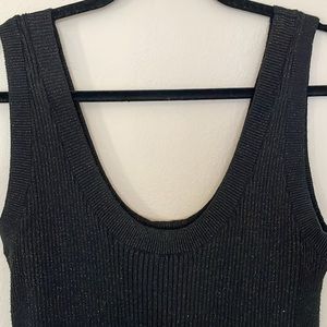 Zara Maternity Ribbed Metallic Black Sleeveless Maxi Women’s Large